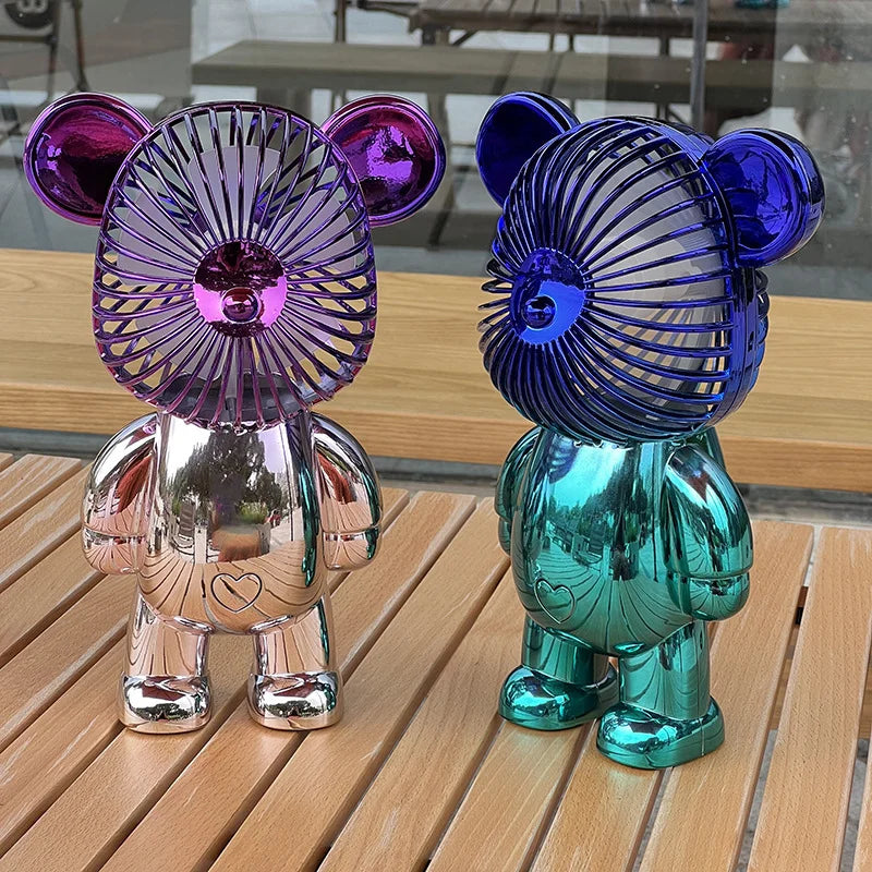 BreezeTech Bear Desktop Fan – USB Rechargeable Mini Cooling Fan