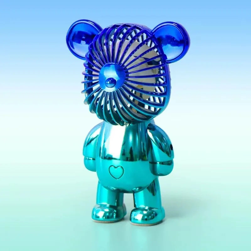 "BreezeTech bear desktop USB fan, compact mini cooling fan"