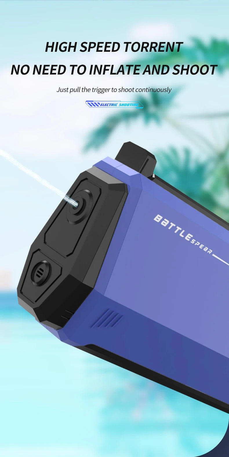 BreezeTech W12 Electric Water Gun – Automatic High-Pressure Summer Blaster