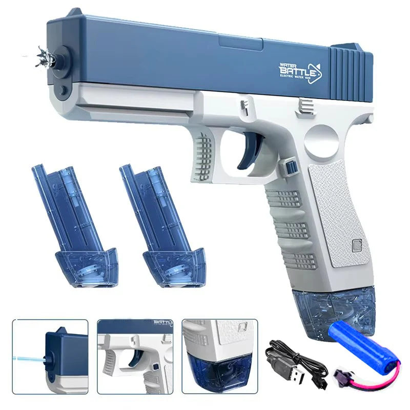 "BreezeTech compact rechargeable electric water gun pistol"