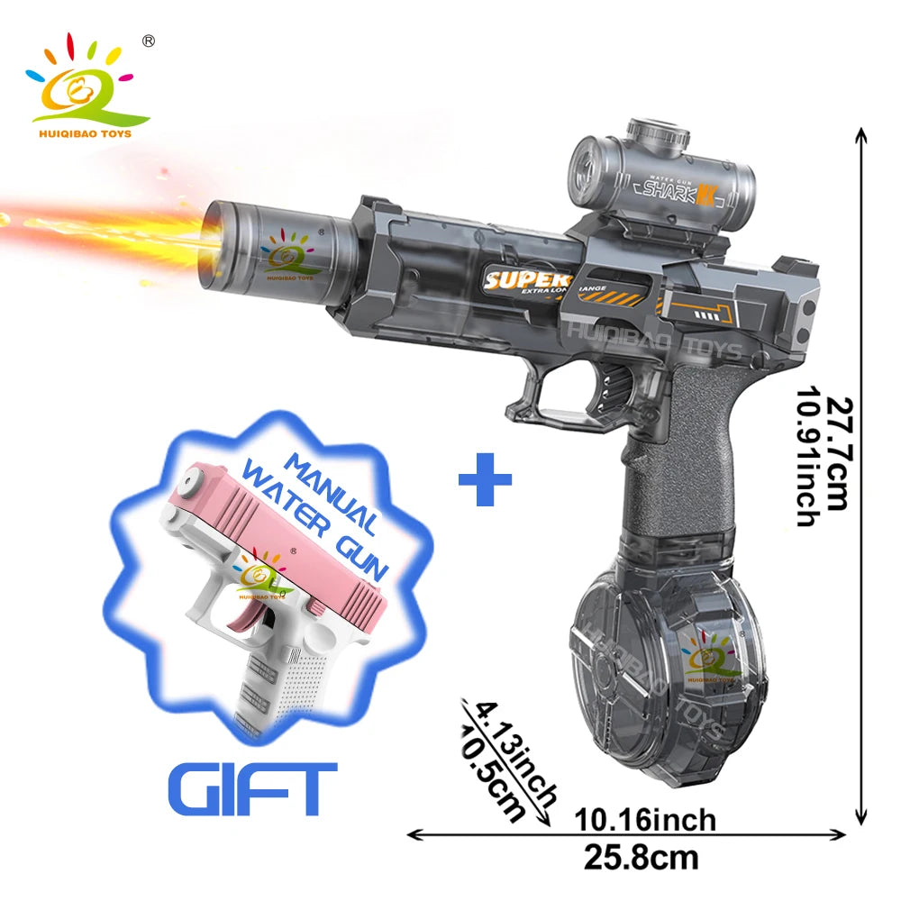 "BreezeTech electric water pistol V2 with flashing sensor light"