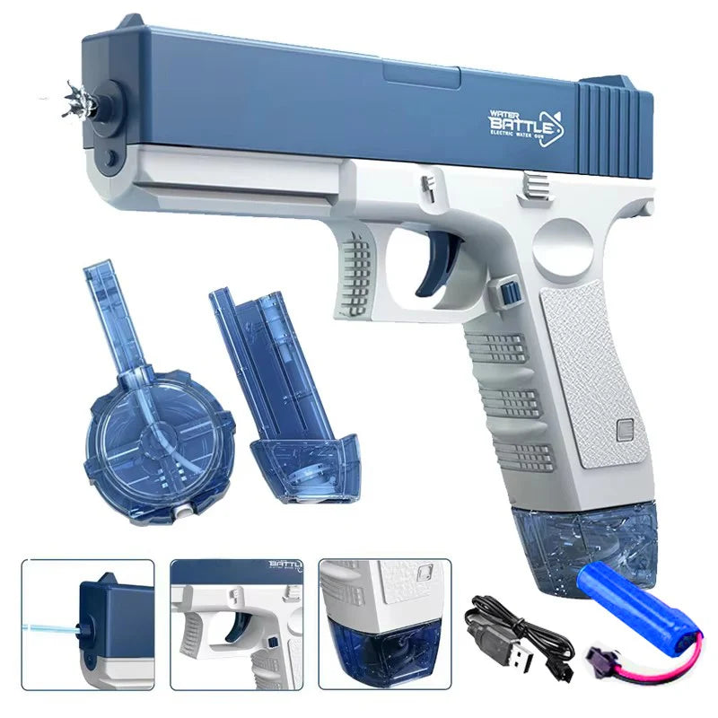 "BreezeTech compact rechargeable electric water gun pistol"