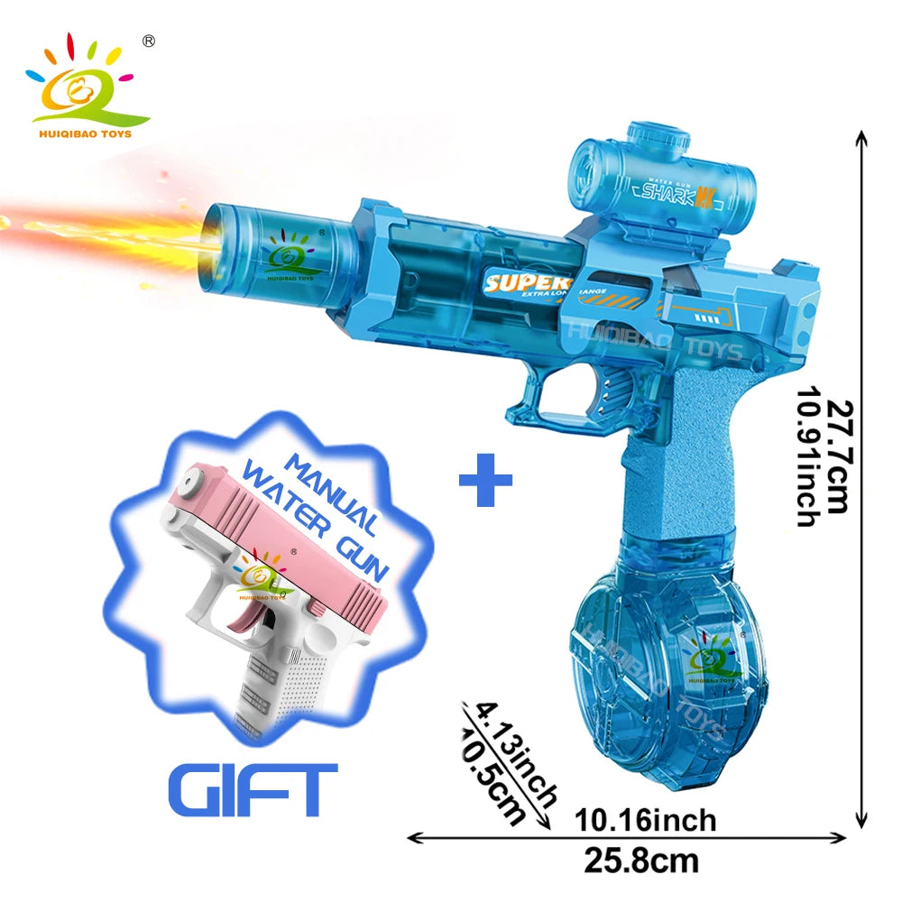 "BreezeTech electric water pistol V2 with flashing sensor light"