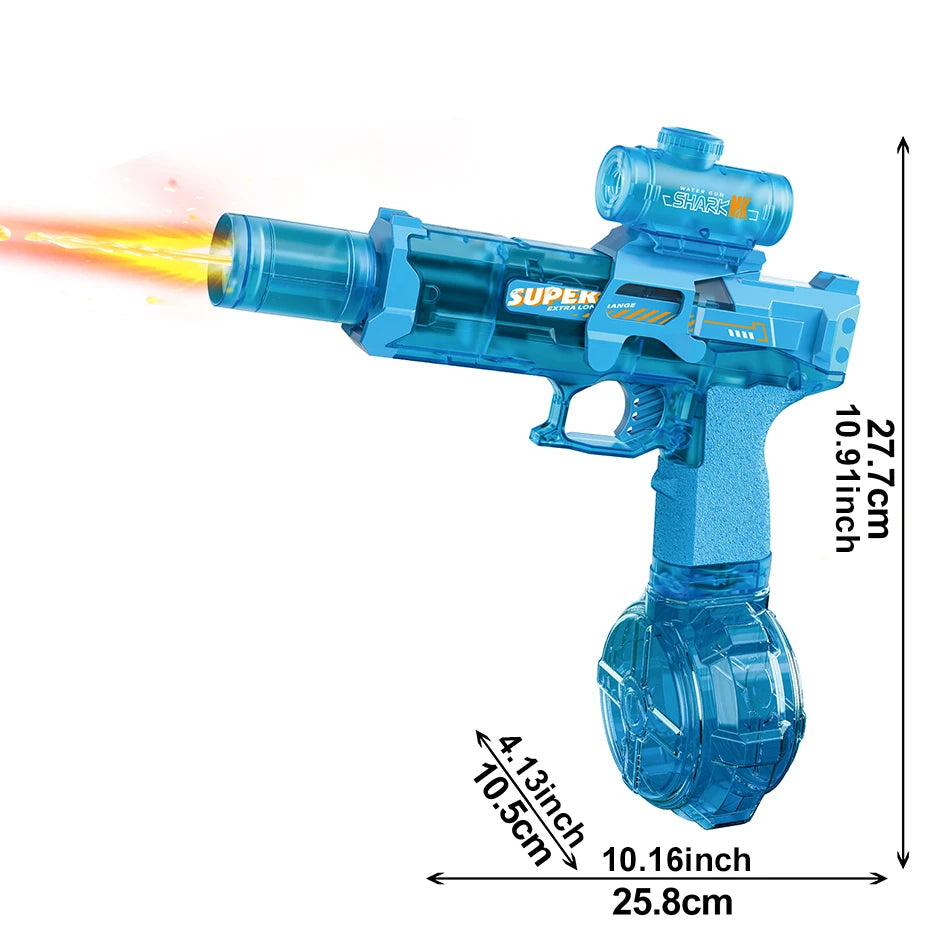 "BreezeTech electric water pistol V2 with flashing sensor light"