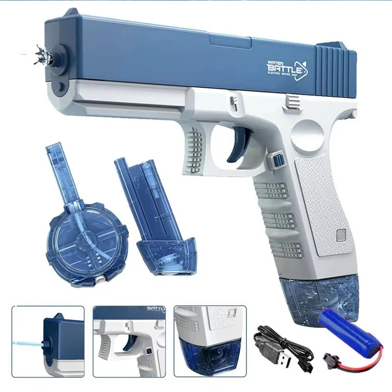 "BreezeTech compact rechargeable electric water gun pistol"