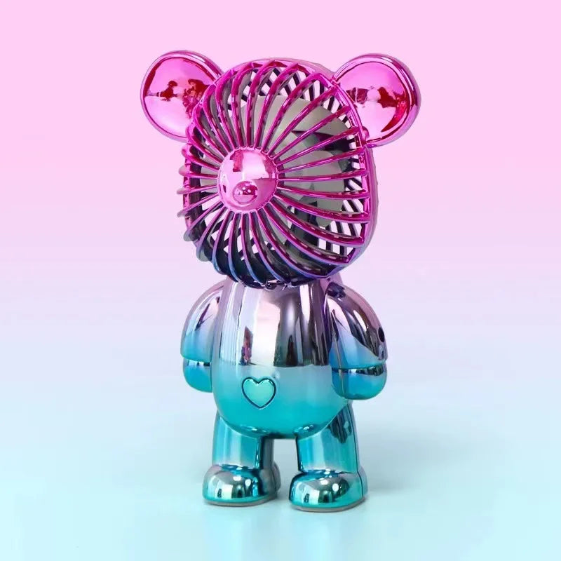 "BreezeTech bear desktop USB fan, compact mini cooling fan"
