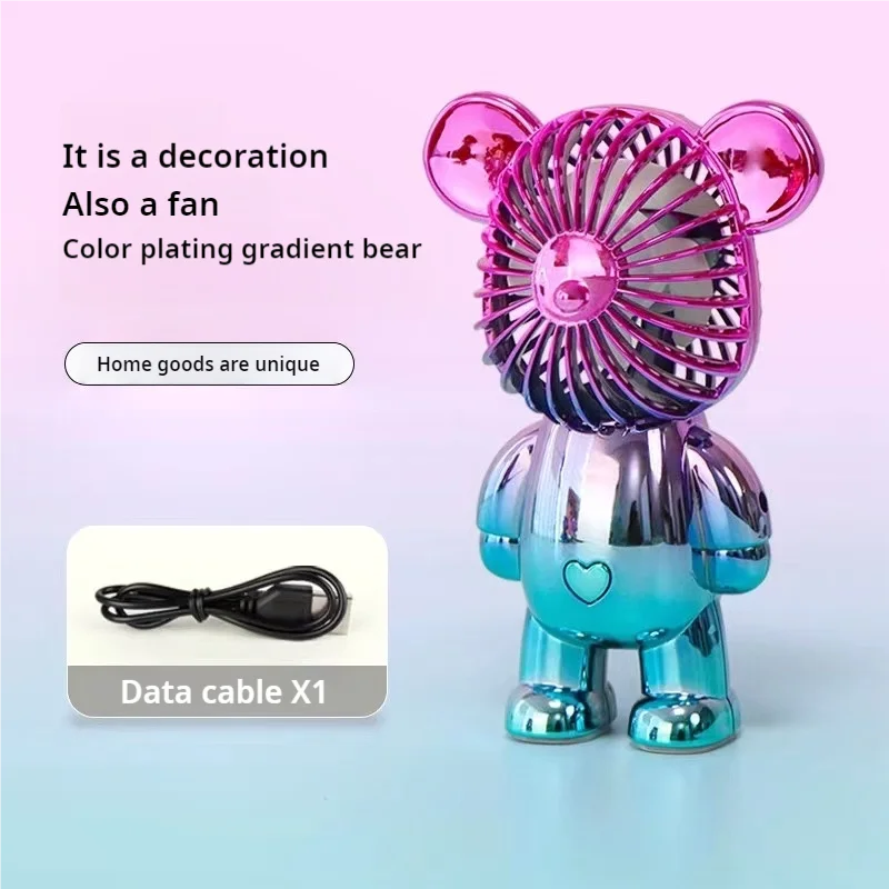 "BreezeTech bear desktop USB fan, compact mini cooling fan"