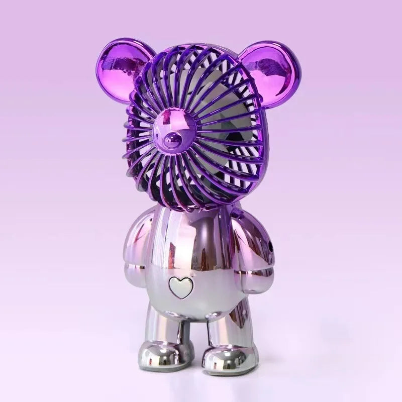 "BreezeTech bear desktop USB fan, compact mini cooling fan"