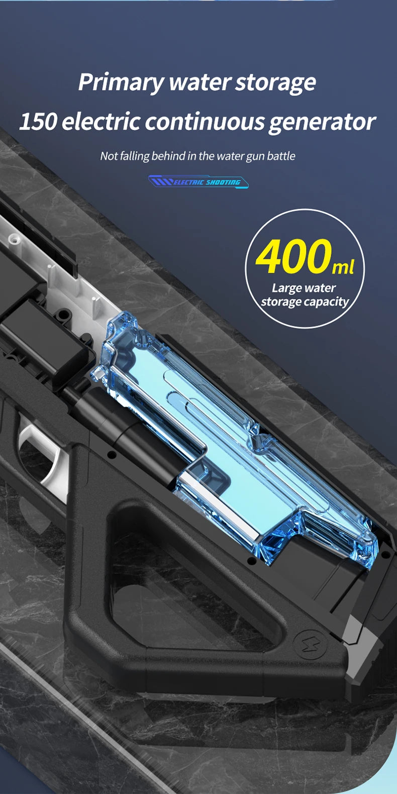BreezeTech W12 Electric Water Gun – Automatic High-Pressure Summer Blaster