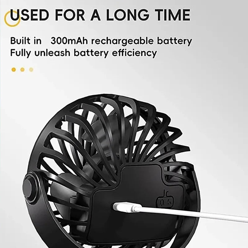 "BreezeTech 720° clip and standing fan, rechargeable portable cooling fan"