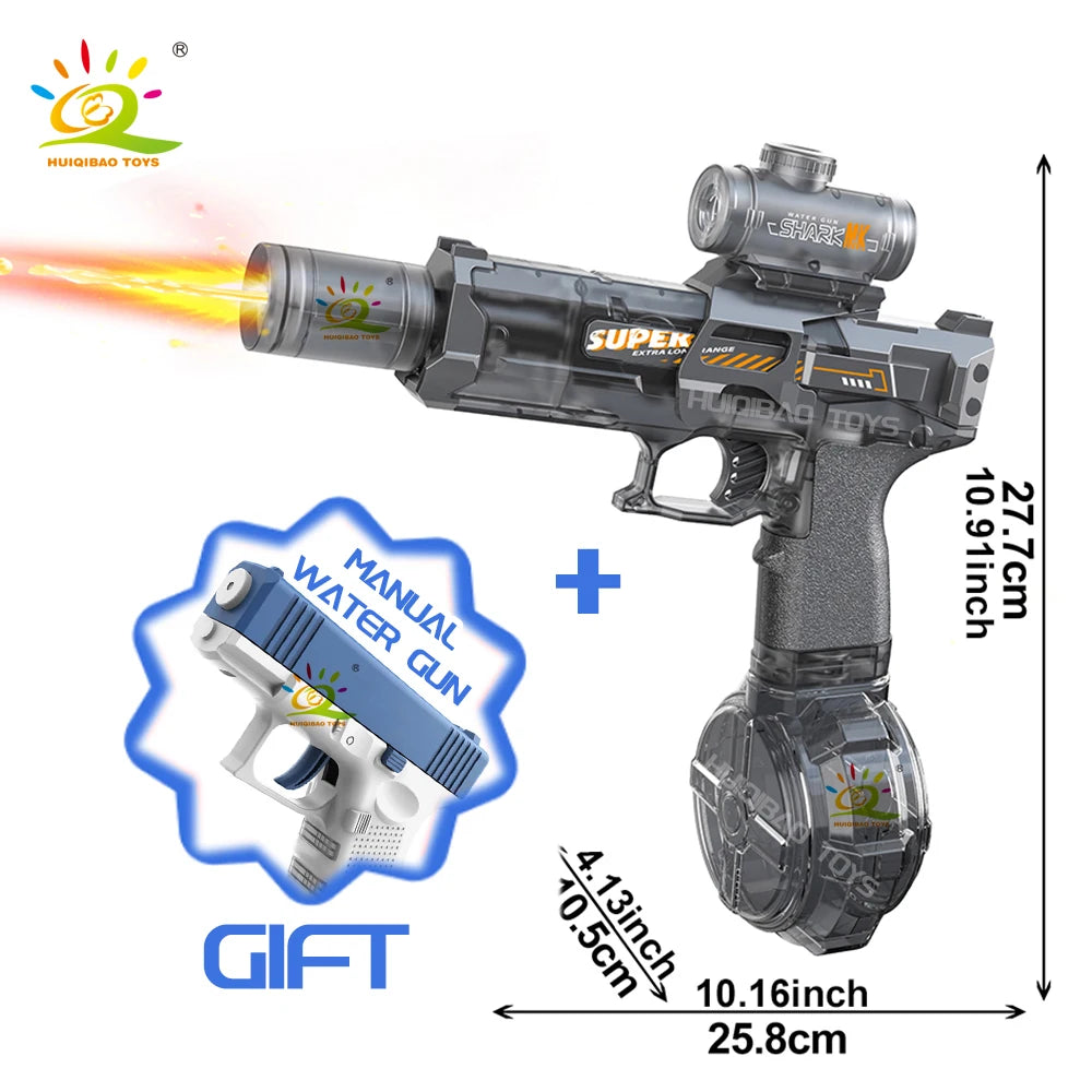 "BreezeTech electric water pistol V2 with flashing sensor light"