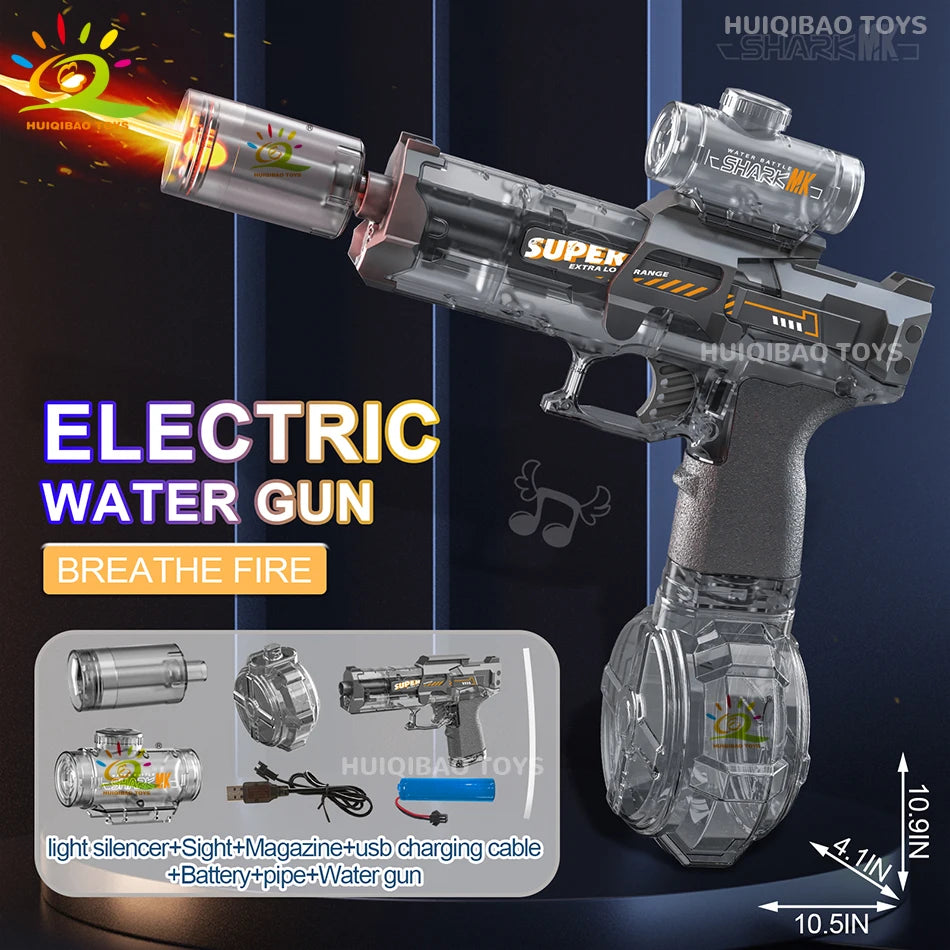 "BreezeTech electric water pistol V2 with flashing sensor light"